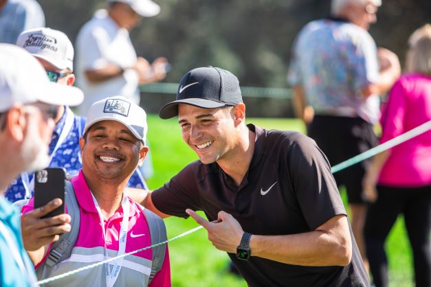 Wells Adams posing with fan, Hilton Grand Vacations Tournament of Champions, Orlando, Florida. 