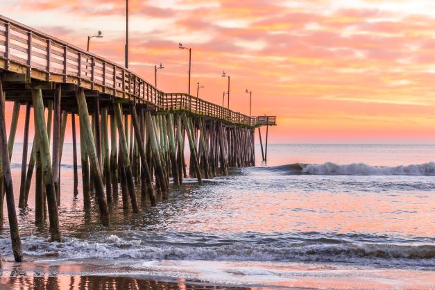 Cotton candy skies over Virginia Beach Fishing Pier, Virginia Beach.