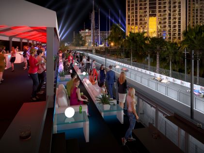 Rendering of the HGV Clubhouse at the FORMULA 1 HEINEKEN SILVER LAS VEGAS GRAND PRIX 