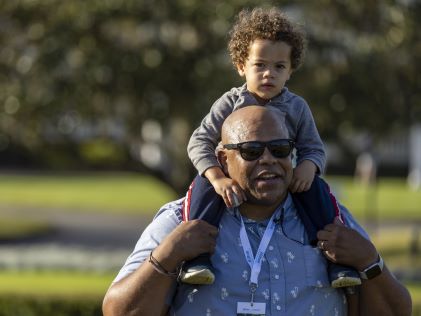 A Hilton Grand Vacations Owner and his son at the Hilton Grand Vacations Tournament of Champions