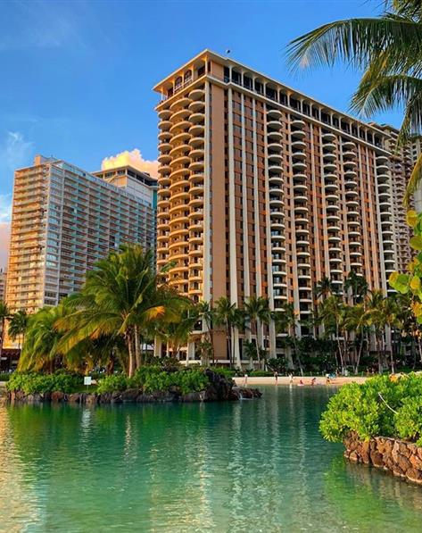 Lagoon Tower, a Hilton Grand Vacations Club located on Oahua, Hawaii.